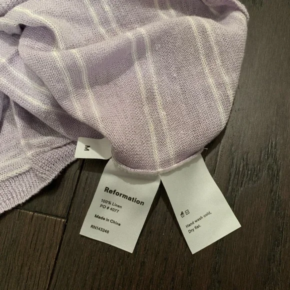 Reformation Lilac Linen Polo Shirt - Picture 5 of 7